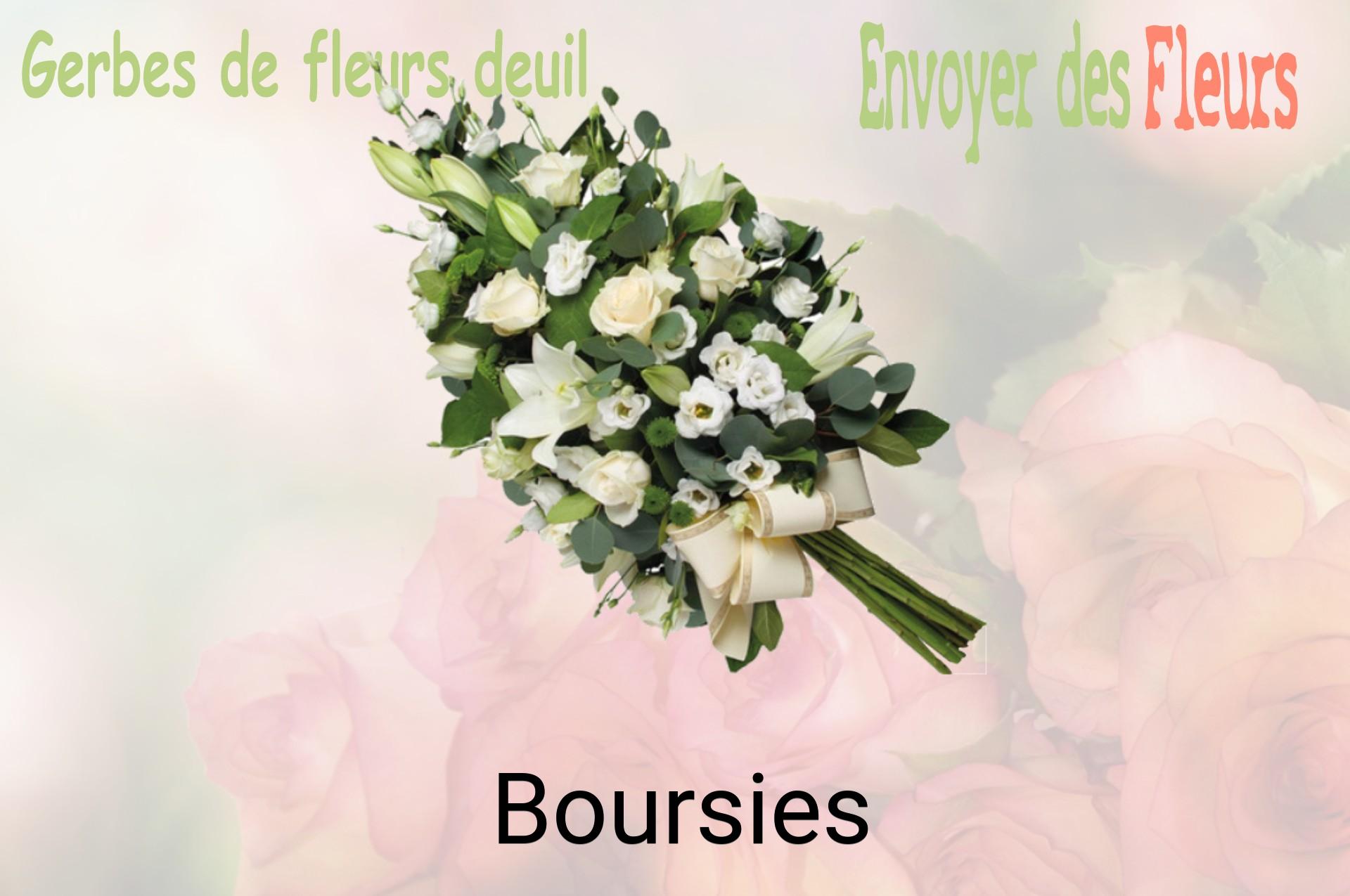 Gerbe de fleurs de deuil livrée à Boursies